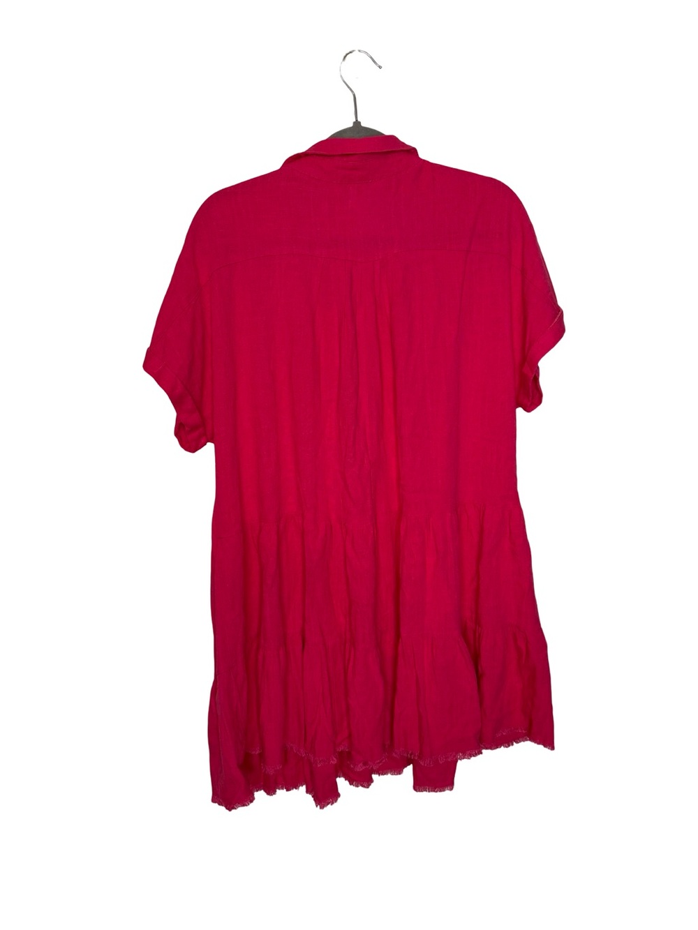 ✨ Umgee Pink Linen Blend Tiered Babydoll Mini Dress Size Large NWT ✨ - Picture 4 of 6